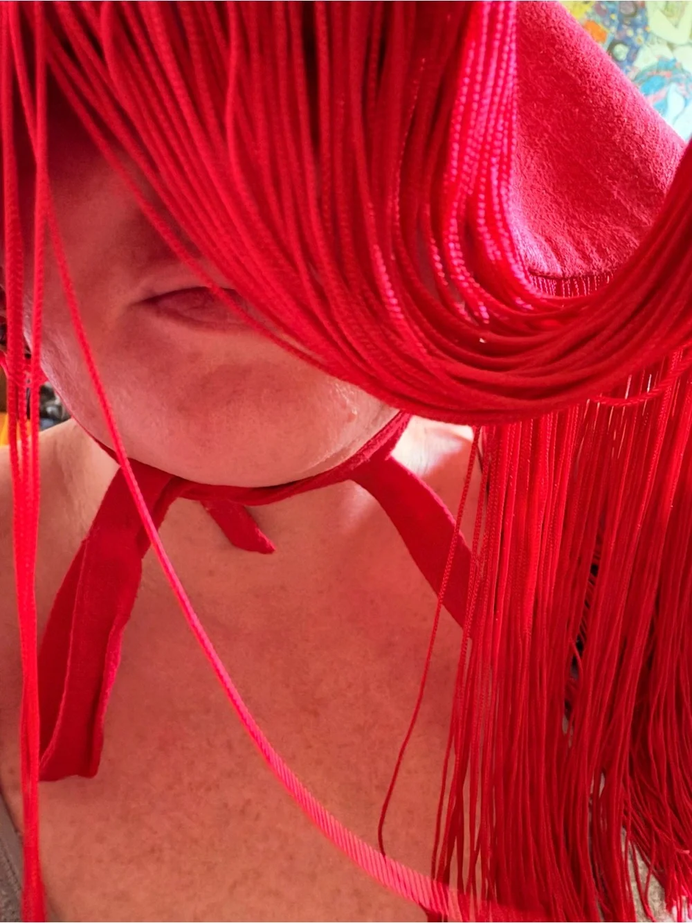 Bright Red Privacy Hat